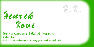 henrik kovi business card